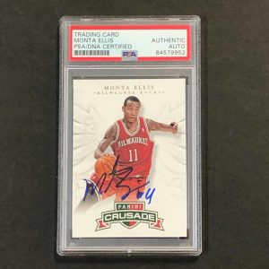 2012-13 Panini Crusade #16 Monta Ellis Signed Card AUTO PSA Slabbed Bucks