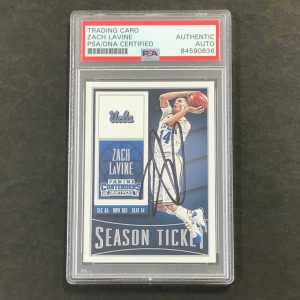 2015-16 Contenders Draft Picks #99 Zach LaVine Signed Card AUTO PSA Slabbed UCLA