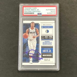 2018-19 Contenders Draft Picks #12 Dennis Smith Jr. Signed Card AUTO PSA Slabbed