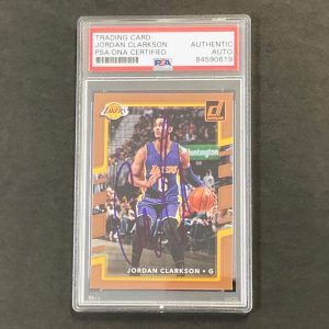 2017-18 Donruss Basketball #66 Jordan Clarkson Signed Card AUTO PSA Slabbed Lake
