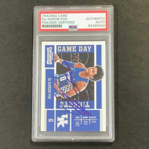 2017-18 Panini Contenders #7 De'Aaron Fox Signed Auto Slabbed PSA Kentucky