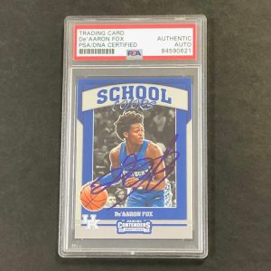 2017-18 Panini Contenders School Colors #7 De'Aaron Fox Signed Auto Slabbed PSA