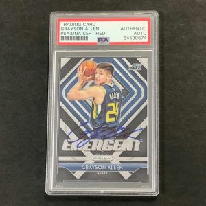 2018-19 Prizm Emergent #21 Grayson Allen Signed Card AUTO PSA/DNA Slabbed Autogr