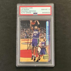 1997 TOPPS STADIUM CLUB #116 Vin Baker Signed Card AUTO 10 PSA/DNA Slabbed Bucks