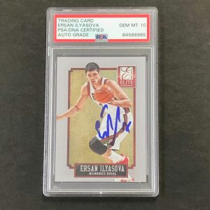 2013-14 Elite Basketball #188 Ersan Ilyasova Signed Card AUTO 10 PSA Slabbed Buc