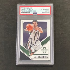 2013-14 Innovation Basketball #39 Zaza Pachulia Signed Card AUTO PSA Slabbed Buc