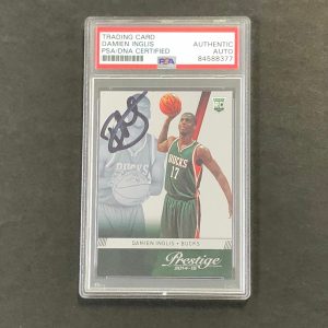 2014-15 Panini Prestige #186 DAMIEN INGLIS Signed Card AUTO PSA Slabbed RC Bucks