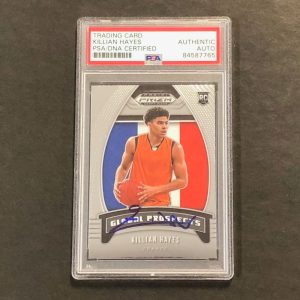 2020-21 Panini Prizm Global Prospects #96 Killian Hayes Signed Card AUTO PSA Sla