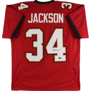 Dexter Jackson Authentic Signed Red Pro Style Jersey Autographed BAS Witnessed