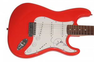 TAYLOR SWIFT SIGNED AUTOGRAPH FULL SIZE RED FENDER ELECTRIC GUITAR 1989 JSA COA COLLECTIBLE MEMORABILIA