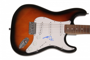 ANGUS YOUNG SIGNED AUTOGRAPH FENDER ELECTRIC GUITAR HIGHWAY TO HELL W/ JSA COA COLLECTIBLE MEMORABILIA