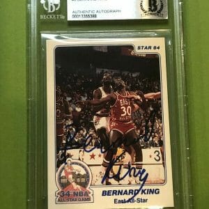 BERNARD KING Signed 1984 STAR CO. ALL STAR GAME Card #5 Beckett BAS