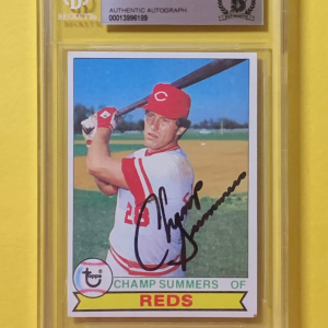 1979 TOPPS CHAMP SUMMERS #516 AUTHENTIC AUTO BECKETT CERTIFIED REDS