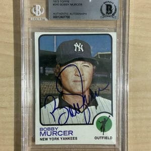 1973 TOPPS BOBBY MURCER #240 SLIGHT CRACK AUTHENTIC BECKETT AUTOGRAPH