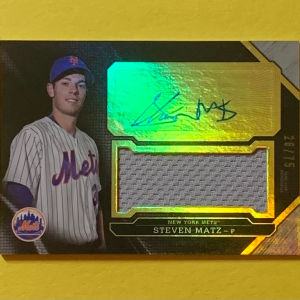 2016 TOPPS TRIPLE THREADS STEVEN MATZ AUTO RELIC /75 #UAJR-SMT METS