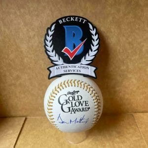 DON MATTINGLY NEW YORK YANKEES SIGNED AUTO GOLD GLOVE BASEBALL BAS WITNESSED WT