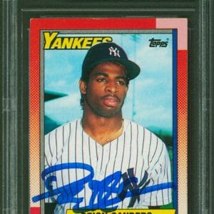 Yankees Deion Sanders Authentic Signed 1990 Topps #61 Card BAS Slabbed