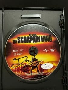 SCORPION KING SIGNED AUTOGRAPH DWAYNE JOHNSON THE ROCK DVD JSA COA COLLECTIBLE MEMORABILIA