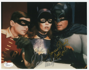 YVONNE CRAIG+ADAM WEST HAND SIGNED 8x10 PHOTO BATMAN+BATGIRL TO JOE JSA