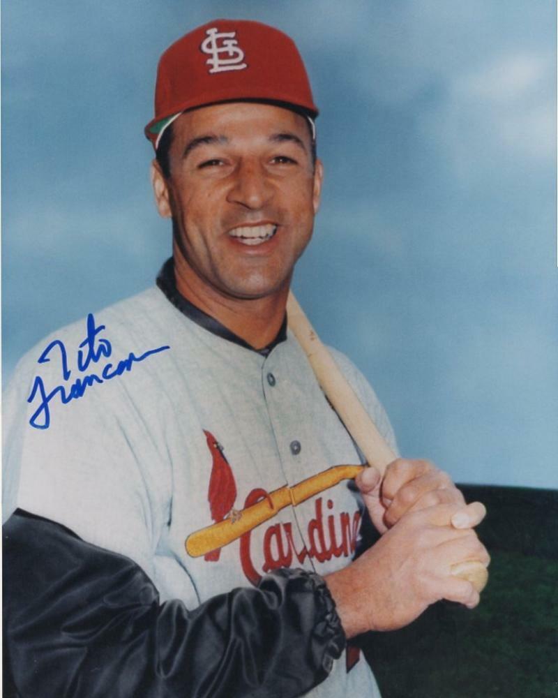 TITO FRANCONA ST. LOUIS CARDINALS DECEASED SIGNED 8X10 PHOTO W/COA ...