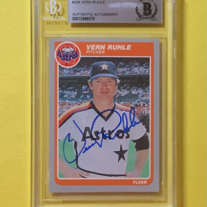 1985 FLEER VERN RUHLE #358 AUTHENTIC AUTO BECKETT CERTIFIED ASTROS