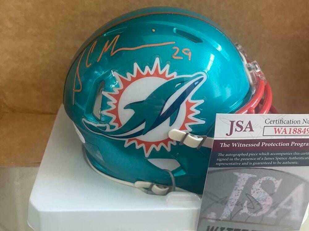 SAM MADISON MIAMI DOLPHINS SIGNED AUTOGRAPHED FLASH MINI HELMET JSA ...