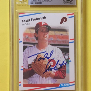 1988 FLEER TODD FROHWIRTH #301 AUTHENTIC AUTO BECKETT CERTIFIED PHILLIES