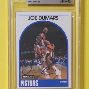 1989-90 NBA HOOPS JOE DUMARS #1 AUTHENTIC AUTO BECKETT CERTIFIED PISTONS