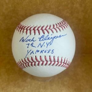 WADE BLASINGAME 72 NY YANKEES SIGNED AUTOGRAPHED M.L. BASEBALL JSA VV20992