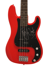 ROGER WATERS SIGNED AUTOGRAPH RED FENDER ELECTRIC BASS GUITAR PINK FLOYD W/ JSA COLLECTIBLE MEMORABILIA