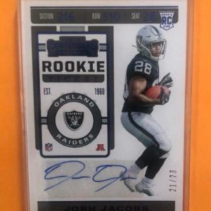 2019 PANINI CONTENDERS FOOTBALL ROOKIE TICKET JOSH JACOBS AUTO #106 21/23