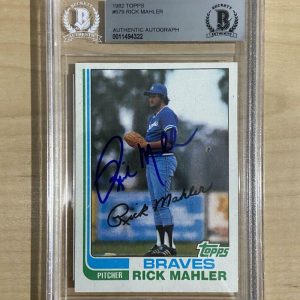 1982 TOPPS RICK MAHLER BRAVES DECEASED SIGNED CARD BECKETT AUTHENTIC AUTO