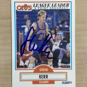 STEVE KERR CLEVELAND CAVALIERS SIGNED AUTOGRAPHED 90-91 FLEER CARD #34 W/COA