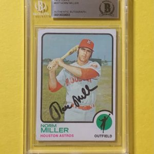 1973 TOPPS NORM MILLER #637 AUTHENTIC AUTO BECKETT CERTIFIED ASTROS