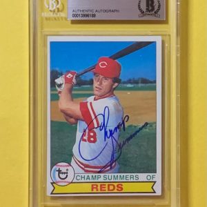 1979 TOPPS CHAMP SUMMERS #516 AUTHENTIC AUTO BECKETT CERTIFIED REDS