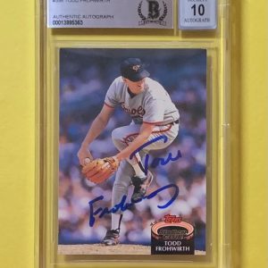 1992 TOPPS STADIUM CLUB TODD FROHWIRTH #358 AUTHENTIC AUTO BECKETT CERTIFIED