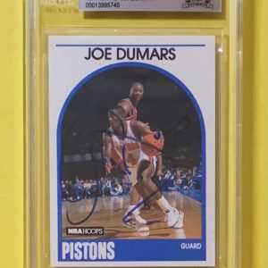 1989-90 NBA HOOPS JOE DUMARS #1 AUTHENTIC AUTO BECKETT CERTIFIED PISTONS