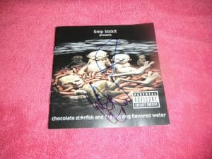 LIMP BIZKIT FRED DURST AND WES BORLAND SIGNED CHOCALATE STARFISH CD COVER COLLECTIBLE MEMORABILIA