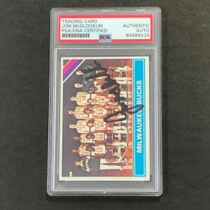 1975 Topps Team Card #213 Jon McGlocklin Signed Card AUTO PSA/DNA Slabbed Bucks