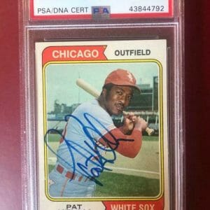 1974 TOPPS PAT KELLY WHITE SOX DECEASED SIGNED CARD PSA AUTHENTIC AUTO