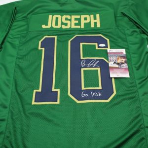 Brandon Joseph Signed Custom Green Notre Dame Football Jersey w/JSA COA Proof #1