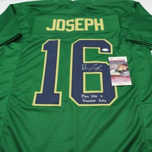 Brandon Joseph Signed Custom Green Notre Dame Football Jersey w/JSA COA Proof