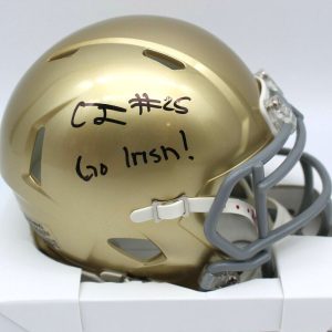 Chris Tyree Signed Notre Dame Fighting Irish Mini Football Helmet w/JSA COA #1