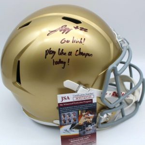 Logan Diggs Signed Notre Dame Fighting Irish Full Size Helmet w/JSA COA F/S #2
