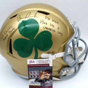 Brandon Joseph Signed Notre Dame Fighting Irish Full Size Helmet w/JSA COA F/S A