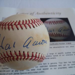 HANK AARON ATLANTA BRAVES VINTAGE SIGNED AUTOGRAPH N.L. BASEBALL JSA LOA X15636