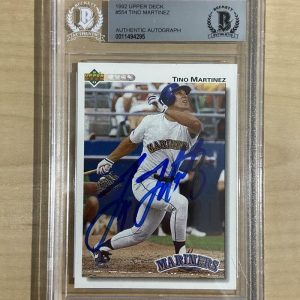 1992 UPPER DECK TINO MARTINEZ MARINERS SIGNED CARD BECKETT AUTHENTIC AUTO