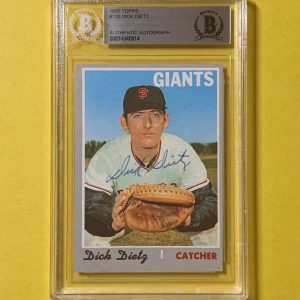 1970 TOPPS DICK DIETZ #135 AUTHENTIC AUTO BECKETT CERTIFIED GIANTS
