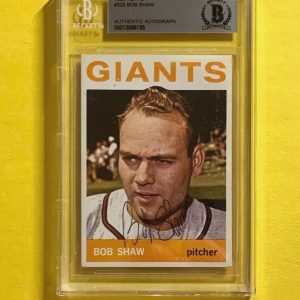1964 TOPPS BOB SHAW #328 AUTHENTIC AUTO BECKETT CERTIFIED GIANTS