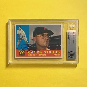 1960 TOPPS CHUCK STOBBS #432 AUTHENTIC AUTO BECKETT CERTIFIED SENATORS